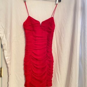 Princess Polly Vibrant Red Ruched Mini Dress